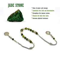 Green Jade Beads Zaza Stress Worry Beads - Zaza Tesbih-Tasbih-Tasbeeh-Misbaha-Rosry Free Gift Box