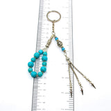 -FREE GIFT POUCH- Unique Design Turquoise Worry Beads & Keychain Together-Worry Beads (10 & 8 mm)