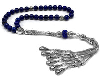 ALBATROSART -Luxury Collection- Prayer Beads-Worry Beads-Tesbih-Tasbih-Tasbeeh-Misbaha-Masbaha-Subha-Sebha-Sibha-Rosary (-Natural Lapis Lazuli Stone 8 mm 33 Beads-)