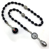 ALBATROSART -Swing Beads Collection- Prayer Beads-Tesbih-Tasbih-Tasbeeh-Misbaha-Masbaha-Subha-Sebha-Sibha-Rosary (Model 3 -8 mm Diameter Black Agate Beads)