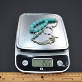 Synthetic Special Design Turquoise Worry Beads & Keychain Together (12 mm)-Stress Tesbih- (ETHNIC WALLET GIFT)