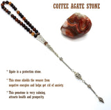 ALBATROSART -Passion Collection- (8 mm - 33 Beads) Worry Beads-Prayer Beads-Tesbih-Tasbih-Tasbeeh-Misbaha-Masbaha-Subha-Sebha-Sibha-Rosary (Coffee Agate Stone)