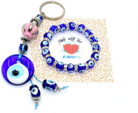 ALBATROSART -Evil Eye Bracelet Series -1- (Free Ethnic Vallet) (Evil Eye Bracelet and Evil Eye Keychain)