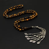 ALBATROSART Special Prayer Beads Series -99 Beads- Tesbih Tasbih Tasbeeh Misbaha Masbaha Subha Sebha Sibha  (Tiger Eye Natural Stone -8 mm-)