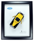 Ford 3 Window Coupe 1932 Yellow Framed Miniature Classic Automobile 3D (Diecast Model Cars 1/32)