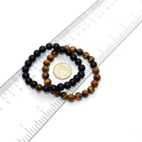 NEW BRACELET SERIES: 2 pcs / Set Fashion Double Tiger Eye-Black Onyx Stone Bracelets (Wallet Gift)