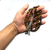 ALBATROSART Special Prayer Beads Series -99 Beads- Tesbih Tasbih Tasbeeh Misbaha Masbaha Subha Sebha Sibha  (Tiger Eye Natural Stone -8 mm-)