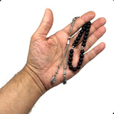 ALBATROSART - Simple Designed Natural Stone Worry Beads- Prayer Beads Tesbih-Tasbih-Tasbeeh-Misbaha-Subha-Sebha-Sibha-Rosary (Black Glass -8 mm 33- Beads)