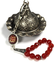 ALBATROSART -Keychain Collection with Allah -Handbag Holders (10mm Red Agate Stone)