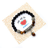 Elegant Eagle Clawed Matte Onyx and Tiger Eye Bracelet (Ethnic Wallet Gift)