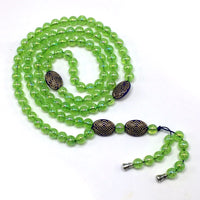 ALBATROSART -8MM -99 Beads Necklace DHIKR TASBIH Collection- Imitation Acrylic Muslim Beads-Tesbih-Tasbih-Tasbeeh-Misbaha-Masbaha-Subha-Sebha (Shiny Light Green)