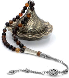 ALBATROSART -Passion Collection- (8 mm - 33 Beads) Worry Beads-Prayer Beads-Tesbih-Tasbih-Tasbeeh-Misbaha-Masbaha-Subha-Sebha-Sibha-Rosary (Coffee Agate Stone)