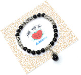 New Style Eagle Clawed Black Onyx Bracelet -6 mm Beads- (Ethnic Wallet Gift)