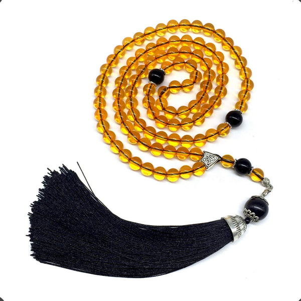 ALBATROSART Special Prayer Beads Series -99 Beads- Tesbih Tasbih Tasbeeh Misbaha Masbaha Subha Sebha Sibha (Transparent Orange Color -8 mm 99 Beads-)