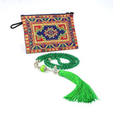 Women Prayer Beads-Tesbih-Tasbih-Tasbeeh-Misbaha (6 mm 99 beads-Green Jade with Silk Tassel)