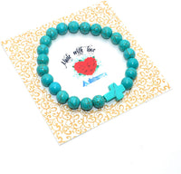 Elegant Turquoise Cross Bracelet