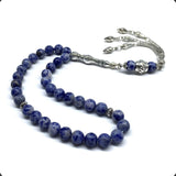 ALBATROSART -Rain Series -  (8mm -33 Beads) Worry Beads-Prayer Beads-Tesbih-Tasbih-Tasbeeh-Misbaha-Masbaha-Subha-Rosary (Blue Spot Natural Stone -8mm 33- Beads)