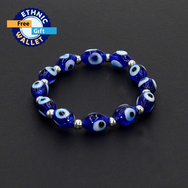 -Evil Eye Bracelet Series -1- (Free Ethnic Vallet) (Fantastic Oval Beads Lampwork Evil Eye)