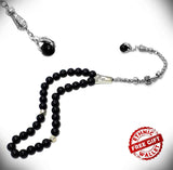 NEW EAGLE CLAW COLLECTION Black Big Glass Beads-Tesbih-Tasbih-Tasbeeh-Prayer Beads (10 mm-33 beads)