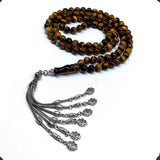 ALBATROSART Special Prayer Beads Series -99 Beads- Tesbih Tasbih Tasbeeh Misbaha Masbaha Subha Sebha Sibha  (Tiger Eye Natural Stone -8 mm-)