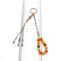 Yellow Jade Worry Beads & Keychain Together -Stress Worry Beads - Tesbih-Tasbih (ETHNIC WALLET GIFT)