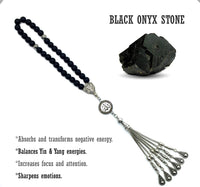 ALBATROSART -Regal Collection- Prayer Beads-Tesbih-Tasbih-Tasbeeh-Misbaha-Masbaha-Subha-Sebha-Sibha-Rosary (Black Matte Onyx Stone)