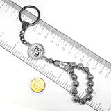 ALBATROSART -Keychain Collection with Allah -Handbag Holders (10mm Antique Silver Plated Beads)