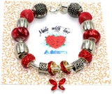 Albatros -European Style Charm Bracelet- (-Red-)