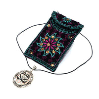 Handmade Custom Ceramic Tile Necklace-6 (Turkish Traditional Iznik Tile Art - Waxed Cotton Cord)