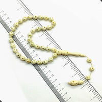 ALBATROSART -Grandeur Collection- Worry Beads-Prayer Beads-Tesbih-Tasbih-Tasbeeh-Misbaha-Masbaha-Subha-Sebha-Sibha-Rosary (Embroidered Camel Bone (10 mm-33 beads)