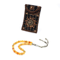 Yellow Jade Stone Prayer Beads - Tesbih - Tasbih - Tasbeeh - Misbaha - Subha (8 mm -33 beads)