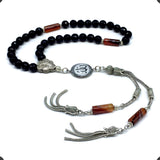 ALBATROSART -Elegance Collection- Prayer Beads-Tesbih-Tasbih-Tasbeeh-Misbaha-Masbaha-Subha-Sebha-Sibha-Rosary (Faceted Black Jade Stone (8mm -33 Beads)