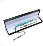 Synthetic Turquoise Beads Zaza Stress Worry Beads - Zaza Tesbih-Tasbih-Tasbeeh-Misbaha- Free Gift Box