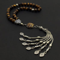 ALBATROSART Design -Regal Collection Worry Beads - Prayer Beads Tesbih-Tasbih-Tasbeeh-Misbaha-Masbaha-Subha-Sebha-Sibha-Rosary (Regal 8 mm- 33 Tiger Eye Stone Beads)