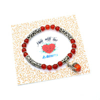 New Style Eagle Clawed Red Agate Bracelet -6 mm beads- (ETHNIC WALLET GIFT)