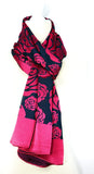 Fashion Jacquard Scarf Shawl Wrap - Cherry Black - (MADE IN TURKEY- quality)