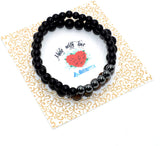 Elegant New Bracelet Series: Black Matte Onyx/Tiger Eye Stone Bracelet Set (ETHNIC WALLET GIFT)