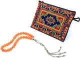 Orange Aventurine Stone Prayer Beads (8 mm-33 beads) Tesbih-Tasbih-Tasbeeh (ETHNIC WALLET GIFT)