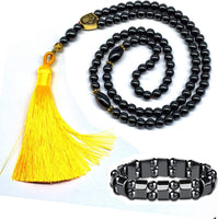 ALBATROSART Design -Black Hematit Beaded Collection -1 Worry Beads - Prayer Beads - Tesbih-Tasbih-Tasbeeh-Misbaha-Masbaha-Subha-Sebha-Sibha-Rosary (Black Hematite 6 mm 99 Small Beads & Bracelet)