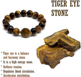 ALBATROSART - Handmade Bracelet Collection - (Ethnic Wallet Gift) (Unisex Tiger Eye Large Gemstone Genuine Bracelet -12 mm beads))