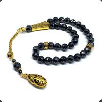 Long & Stylist Tassels Worry Beads - Prayer Beads (8 mm-33 Beads) Tesbih-Tasbih-Tasbeeh-Misbaha-Subha-Sebha-Sibha-Rosary  (Non-Magnetic Faceted Hematite 8 mm 33 Beads & Bracelet)