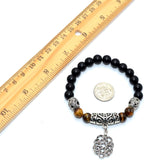 Celtic Pattern Onyx/Tiger Eye Bracelet (Ethnic Wallet Gift)