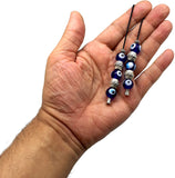 Greek KOMBOLOI Series- Worry Beads Begleri Pony Anxiety Beads Rosary Relaxation Stress Relief (Lampwork Glass Evil Eye Beads -12x11 mm-)