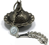 ALBATROSART -Keychain Collection with Allah -Handbag Holders (10mm Antique Silver Plated Beads)