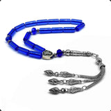 ALBATROSART -Gentle Men Collection- Prayer Beads-Worry Beads-Tesbih-Tasbih-Tasbeeh-Misbaha-Masbaha-Subha-Sebha-Rosary (Blue Glass Prayer Beads -15 x 6mm 17 Beads)