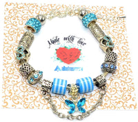 Albatros -European Style Charm Bracelet- (- Chained Blue Charm-)