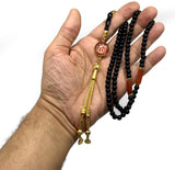 Special Prayer Beads Series Tesbih Tasbih Tasbeeh Misbaha Masbaha Subha Sebha Sibha (Black Shiny Agate Stone and Bracelet -6 mm 99 Small Beads-)