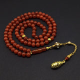 ALBATROSART Special Prayer Beads Series -99 Beads- Tesbih Tasbih Tasbeeh Misbaha Masbaha Subha Sebha Sibha  (Red Agate Natural Stone -8 mm)