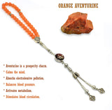 Orange Aventurine Natural Stone Prayer Beads (8 mm-33 beads) Tesbih-Tasbih-Tasbeeh-Misbaha-Masbaha