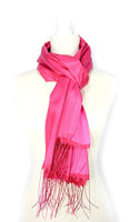 Quality Luxury Plain (Slub) Shawl/Scarf - Fuchsia/Pink (Made ın Turkey)